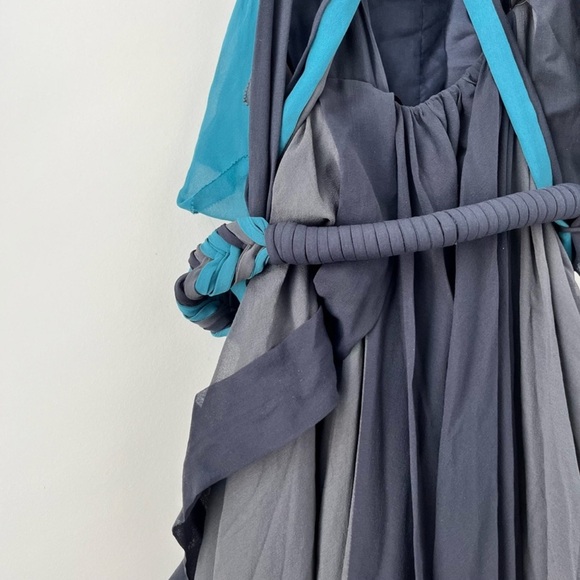 BCBGMAXAZRIA Runway Silk Maxi Gown – Turquoise & Dark Grey – Size XXS - Picture 11 of 11